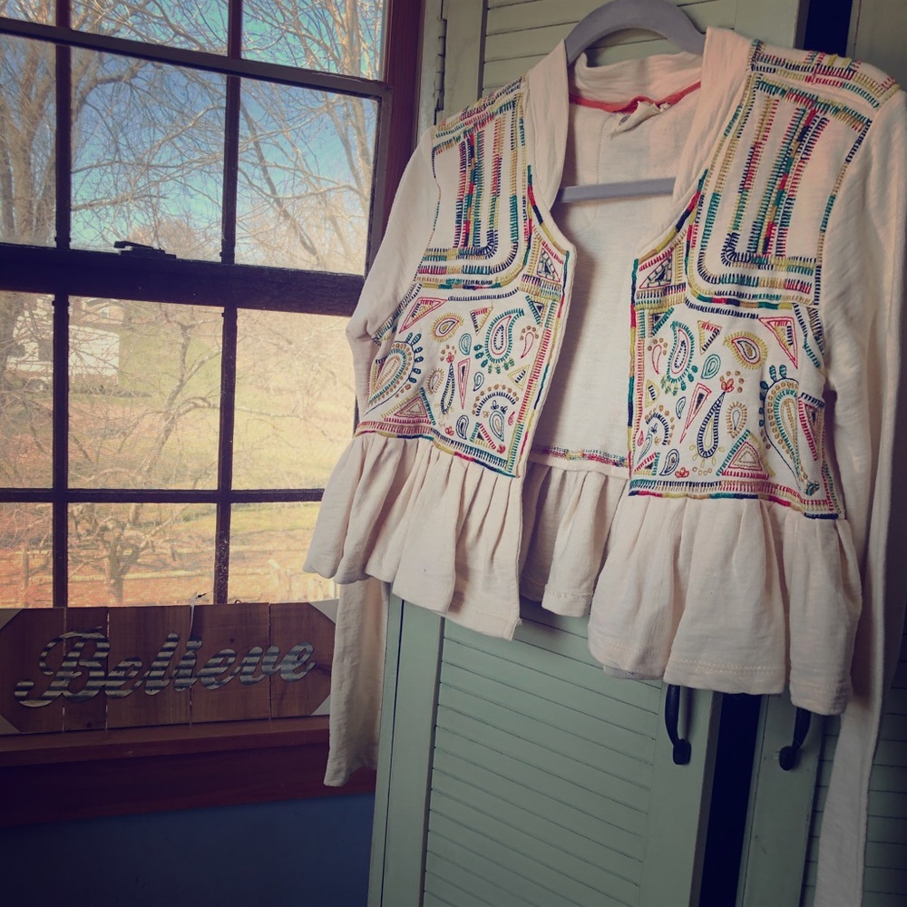 Anthropologie Lilka Embroidered Sweater